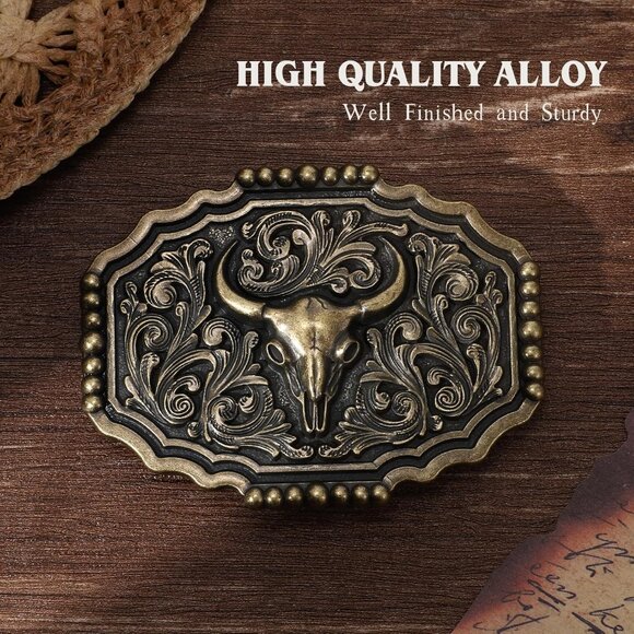 Women's Gold Alloy Rodeo Cowgirl Western Party Replacement Imported Belt Buckle - Picture 2 of 6